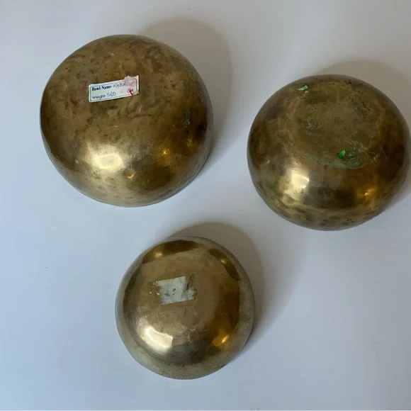 Set of Three Brass singing Bowls - Picture 11 of 12